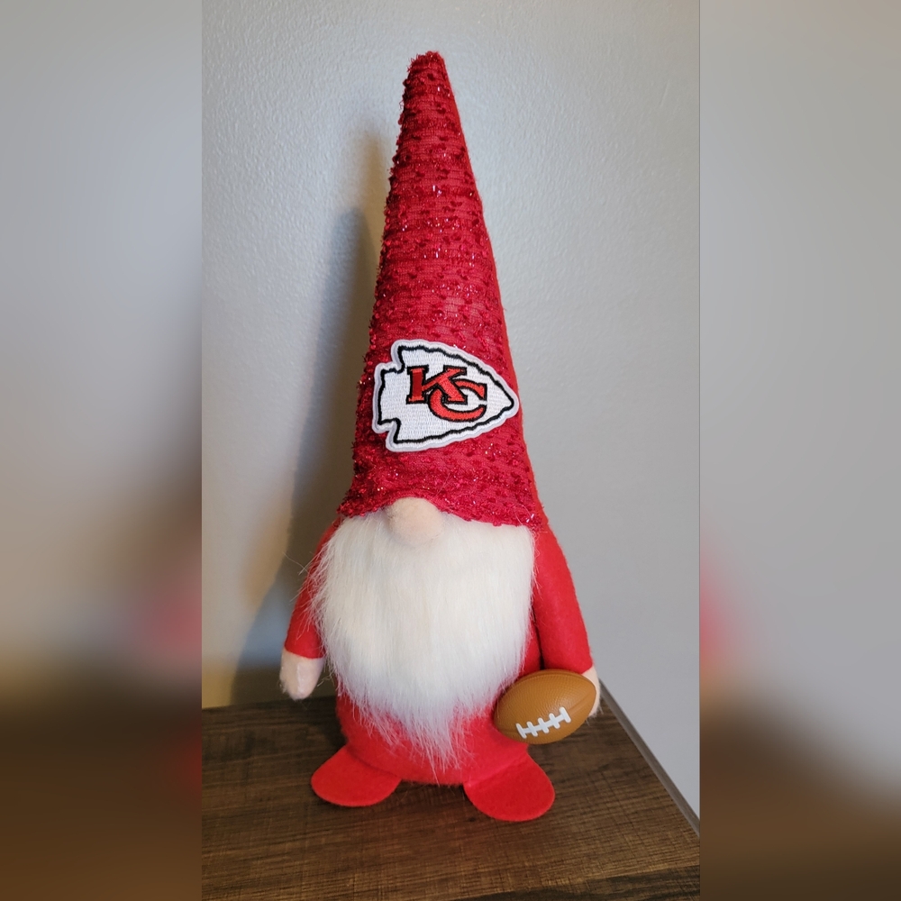 KC Kansas City Chiefs Good Luck Gnome Decor with Football